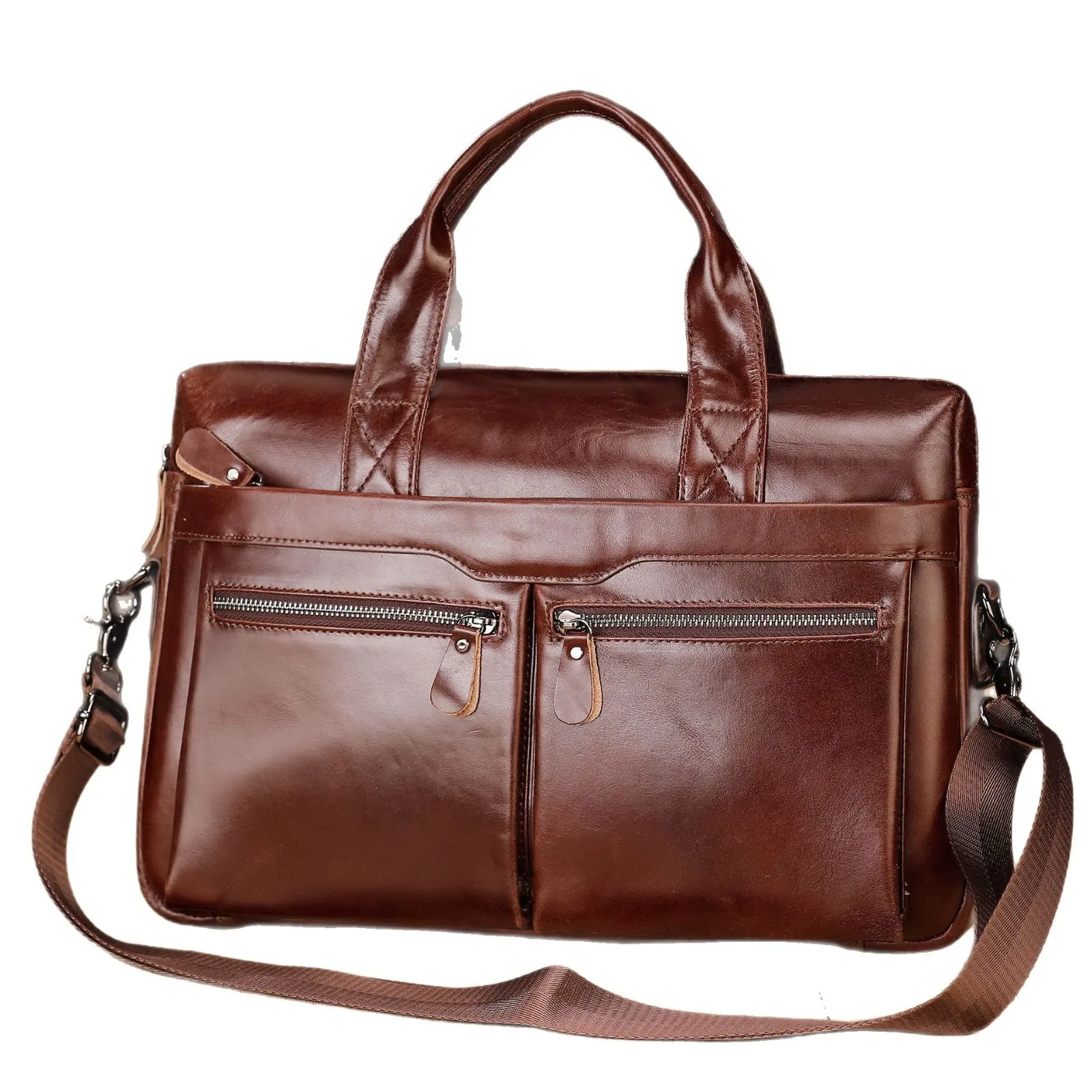 Borsa per laptop in vera pelle da lavoro grande per uomo Valigetta grande in vera pelle Borsa a tracolla o a tracolla da uomo multifunzionale