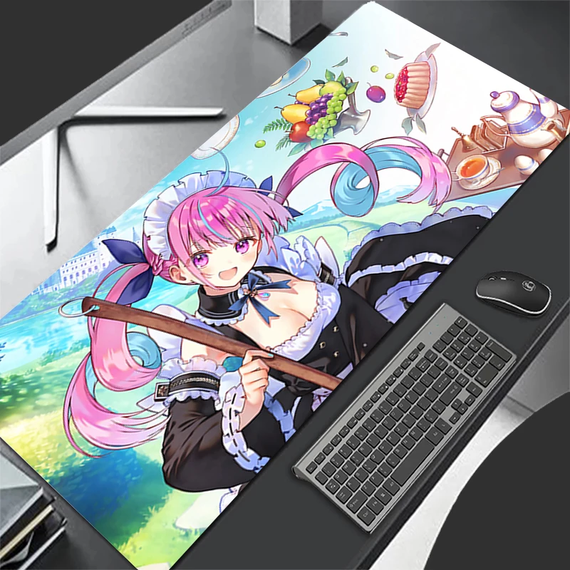 Mousepad Computer Gaming Accessories HD Keyboard Pad Office PC Rubber H-hololive Minato Aqua Mouse Pad Decoracion Desk Mouse Mat