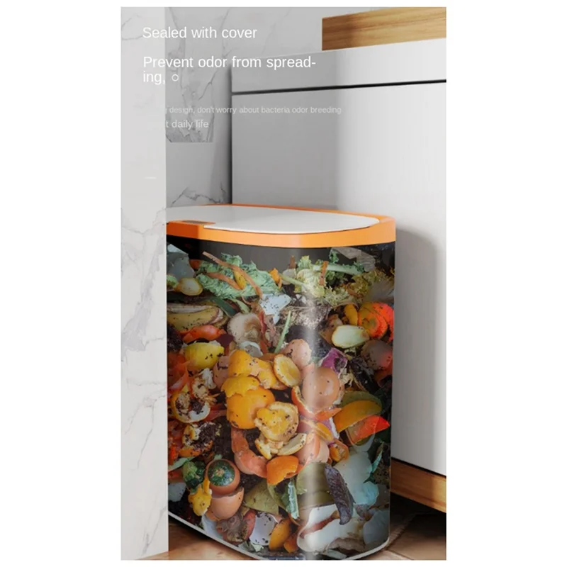 AY03-Infrared Inductive Space Trash Can Household Lidded Trash Can Living Room Kitchen Office Battery Smart Trash Can Easy To Us