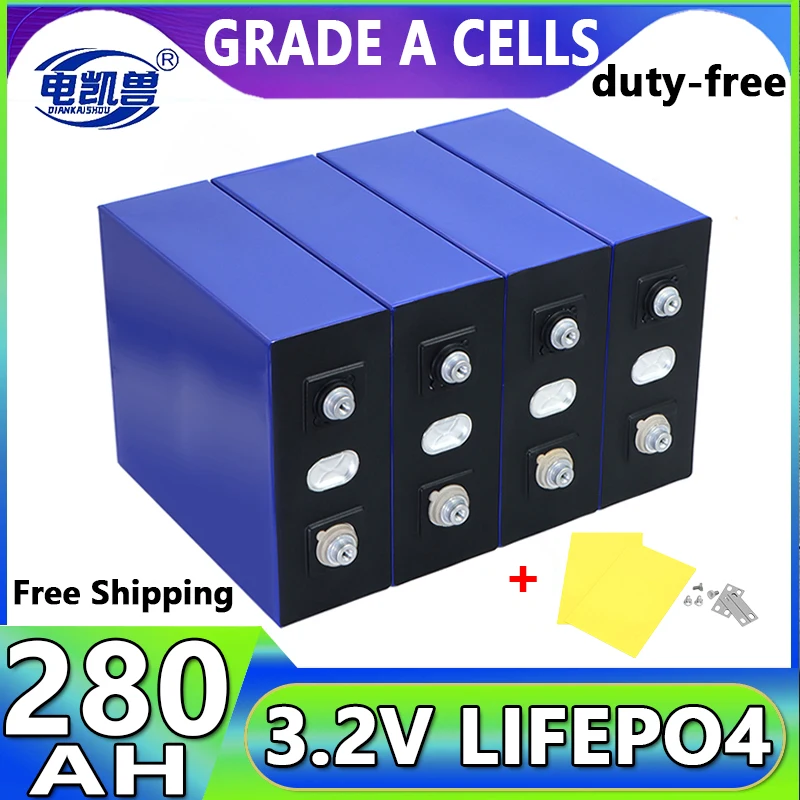 

new 3.2V 280Ah LiFePO4 battery Lithium iron phosphate battery pack for 4S 8S 12V 24V 48V Golf Cart Yacht solar RV Grade A cells