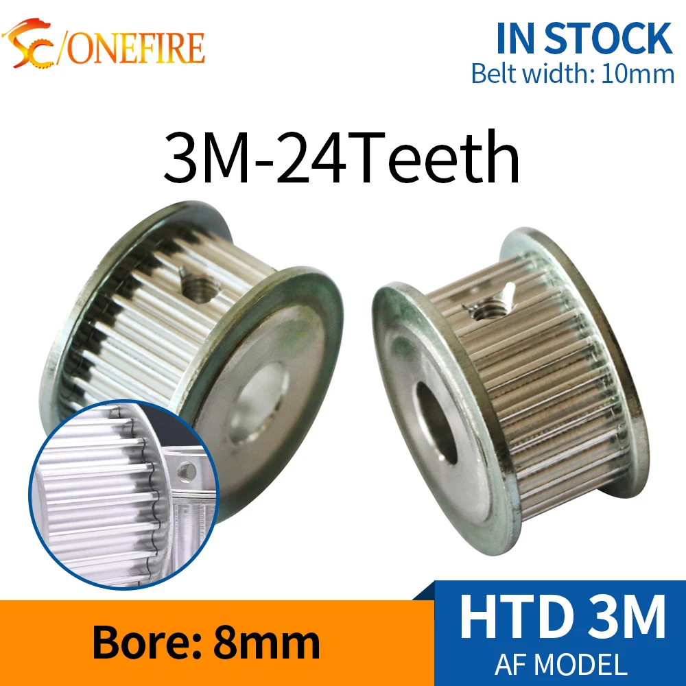 HTD 3M 24 Teeth Timing Pulley Bore 8mm Belt Width 10mm synchronous Wheel Idler Pulley 3D Printer Accessories 3M 24T