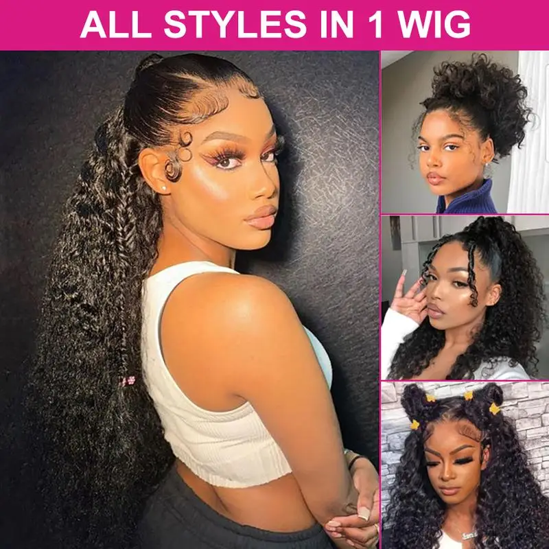 Invisi Strap 360 Full HD Front Lace Human Hair Wig Deep Wave Lace Front Pre-Plucked 13x6 Deep Curly Wave Frontal Wig for Women