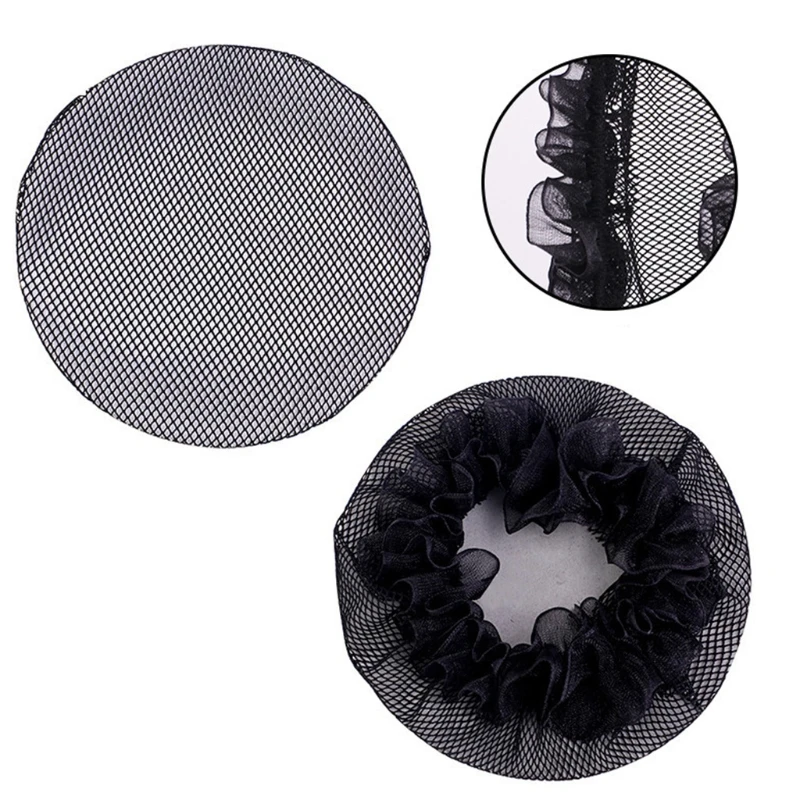 10Pcs Small Hole Black Elastic Mesh Snood Hair Net Bun Cover for Ballet Dance Drop Shipping