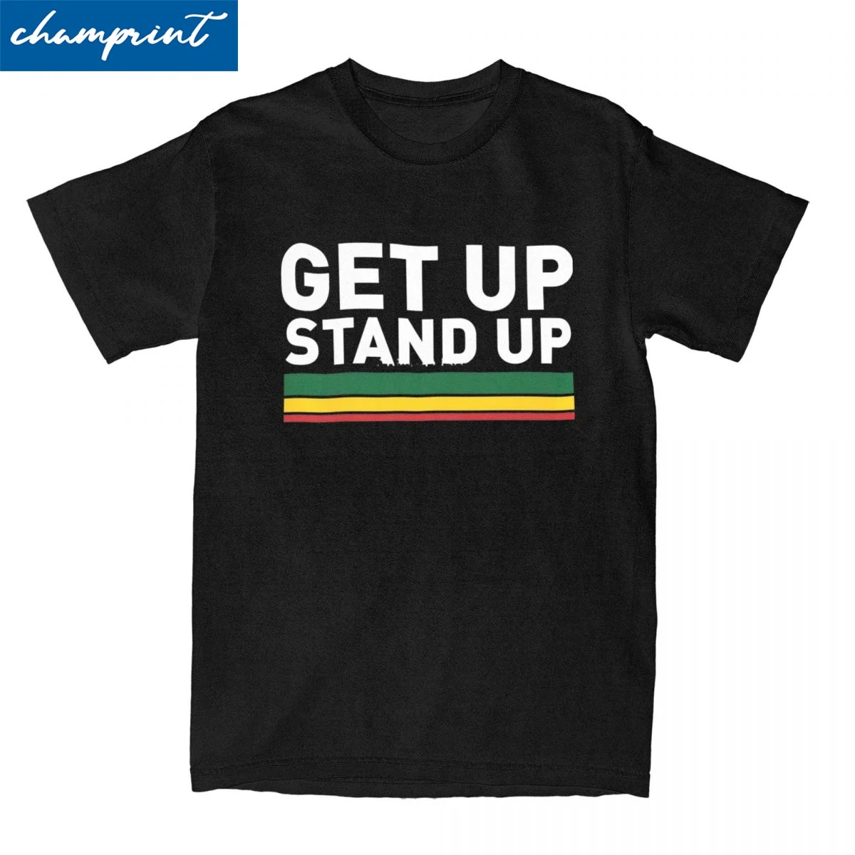Men Women Get Up Stand Up Reggae Rasta T Shirts Bob Marley Pure Cotton Clothes Leisure Short Sleeve O Neck T Shirt Party T-Shirt