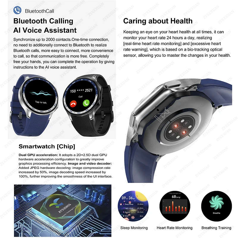 2025 New Men Business Watch For Xiaomi OPPO Watch X 4G Large Memory Video playback Smartwatch Sport Fitness Waterproof Watches image 3