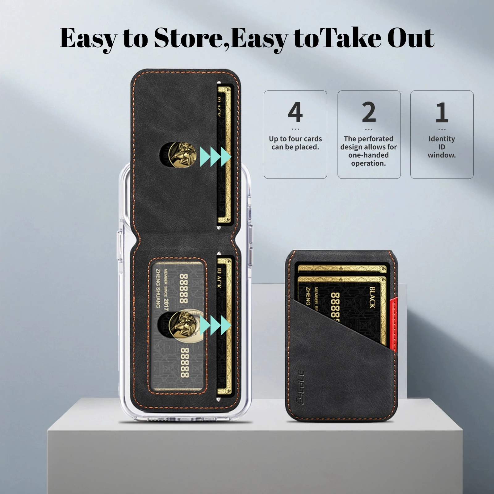 Odpinany skórzany portfel z magnetycznym uchwytem na telefon kompatybilny z MagSafe do iPhone'a 17 Air 16 15 14 Plus 13 12 Pro Max, funkcja podstawki, etui na karty bankowe i identyfikacyjne.