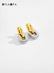 DPLAOPA 925 Sterling Silver Two Irregular Piercing Hoop Loops Thick Earrings 2024 Women Luxury Fashion Party Fine Gift Jewelry