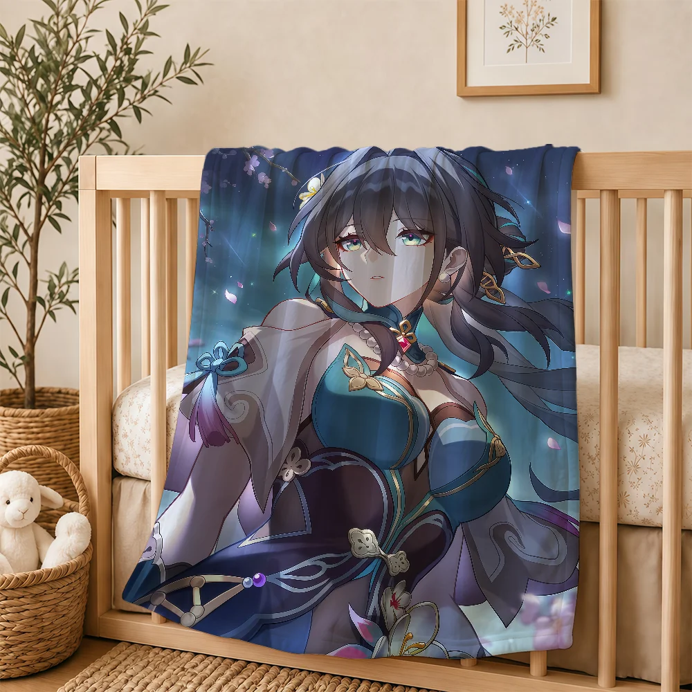 Honkai Star Rail Ruan Mei Blanket For Soft Warm Knee For Bedroom Living Room Bed Sofa Camping Picnic Office Gift