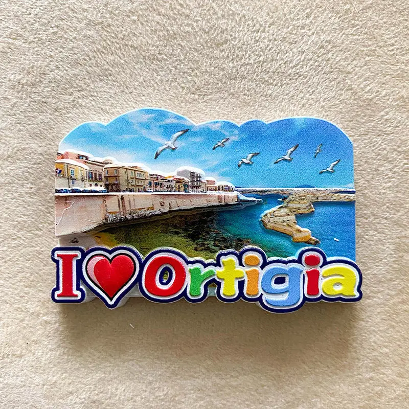 

Otiga Creative Island Travel Souvenir Fridge Magnet Cultural Landscape Resin Decoration