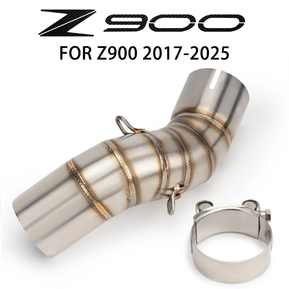 لكاواساكي Z900 2017-2025 دراجة نارية العادم تعديل الأوسط الأنابيب المقاوم للصدأ 51 مللي متر الهروب سباق محول أنبوب دراجة عادية عدة
