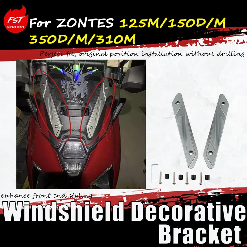 For ZONTES 125M/150D/150M/350D/350M/310M modified accessory windshield decorative support bar windshield cover plate
