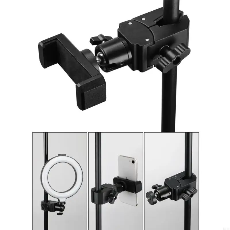 

ABS Mic Stand Smartphone and Tablet Tripod Mount with Rotating Flexible Gooseneck for Stable Live Streaming Photography 896C