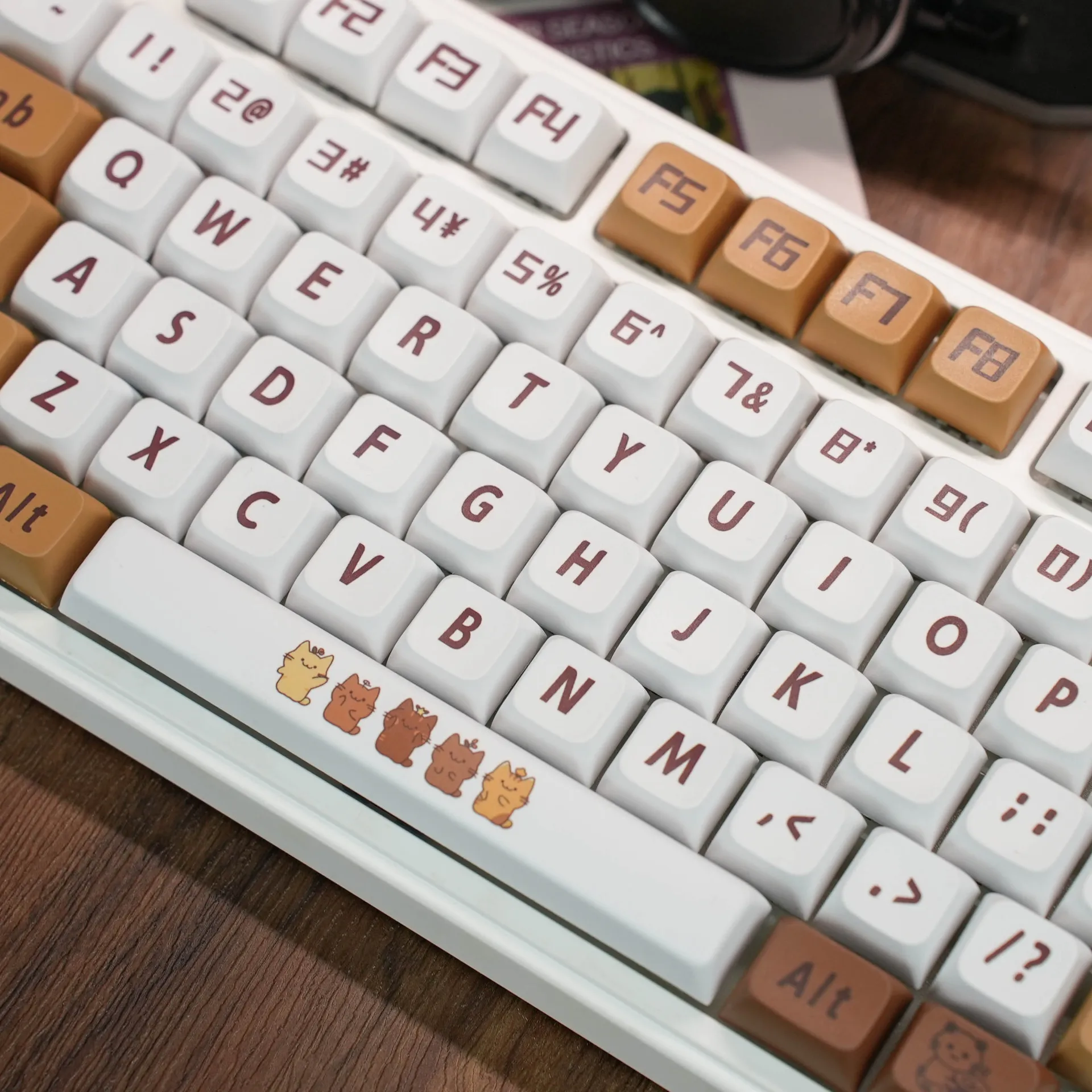 Cat coffee theme keycaps XDA keycaps Mechanical keyboard sublimation PBT personality cute keycaps
