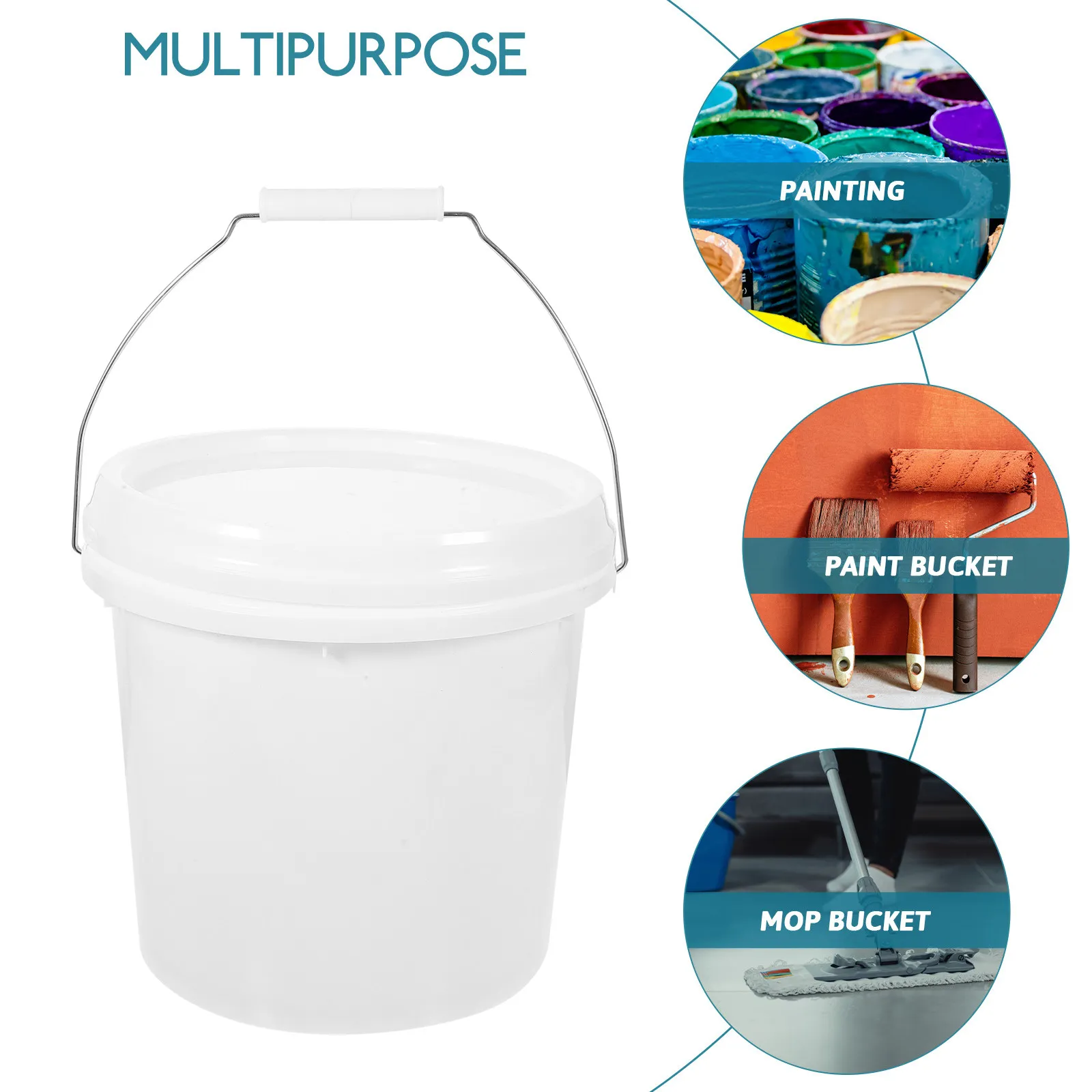 Paint Storage Bucket Plastic Lid Container Handle Halloween Christmas Bucket Lid Bucket Storage Buckets Plastic Sealed