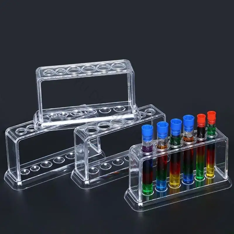 96BA Science Lab Tube Rack with 6 Upright Slots and Clear Plastic Frame