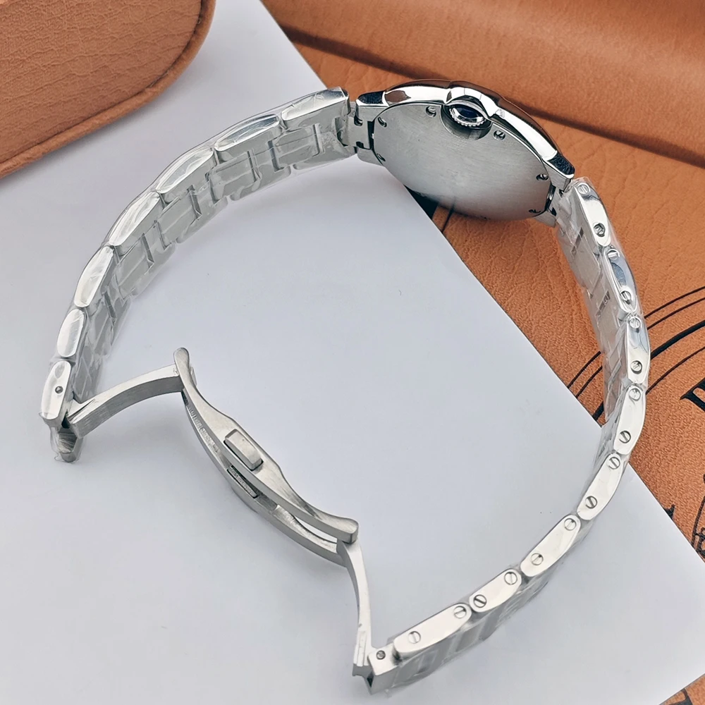 ساعة NH05 جديدة بالون أزرق ساعة نسائية 33 ملم شعار مخصص ساعة ستانلس ستيل ساعة حركة NH05