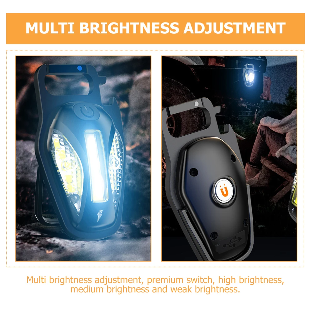แบบพกพา USB ชาร์จพวงกุญแจความสว่างสูง LED การบํารุงรักษารถยนต์การก่อสร้าง Camping กระเป๋าฉุกเฉิน