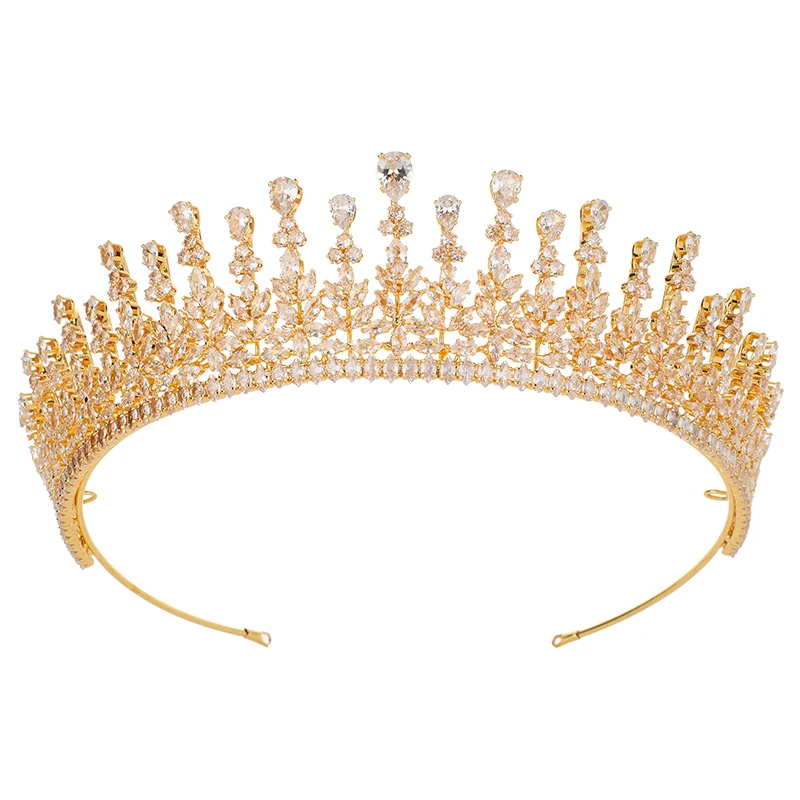 Tiara And Crown HADIYANA Bridal Wedding Hair Accessories Party Luxury Zircon Hair Accessories Jewelry BC6435 Bijoux De Cheveux