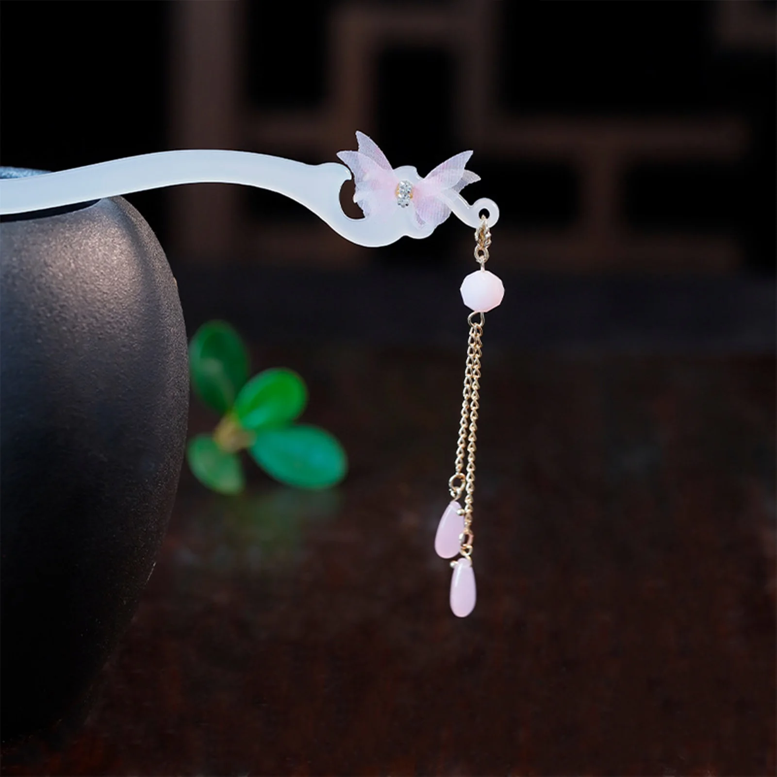 خمر شرابة الشعر عصا فراشة دبوس الشعر عود للنساء الصينية Hanfu إكسسوارات الشعر الرجعية Custome كعكة الشعر مجوهرات