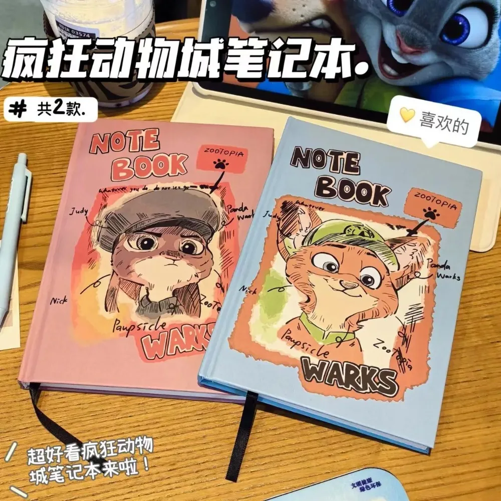 Zootopia 2 دفتر الكرتون الإبداعية صفحات ملونة مذكرات طالب عالية القيمة اللوازم المدرسية للبنين بنات جودي نيك مذكرة كتاب #6