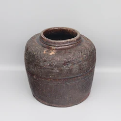 Grey Pot, Old Pickle Pot, Flower Vase, Home Decoraion