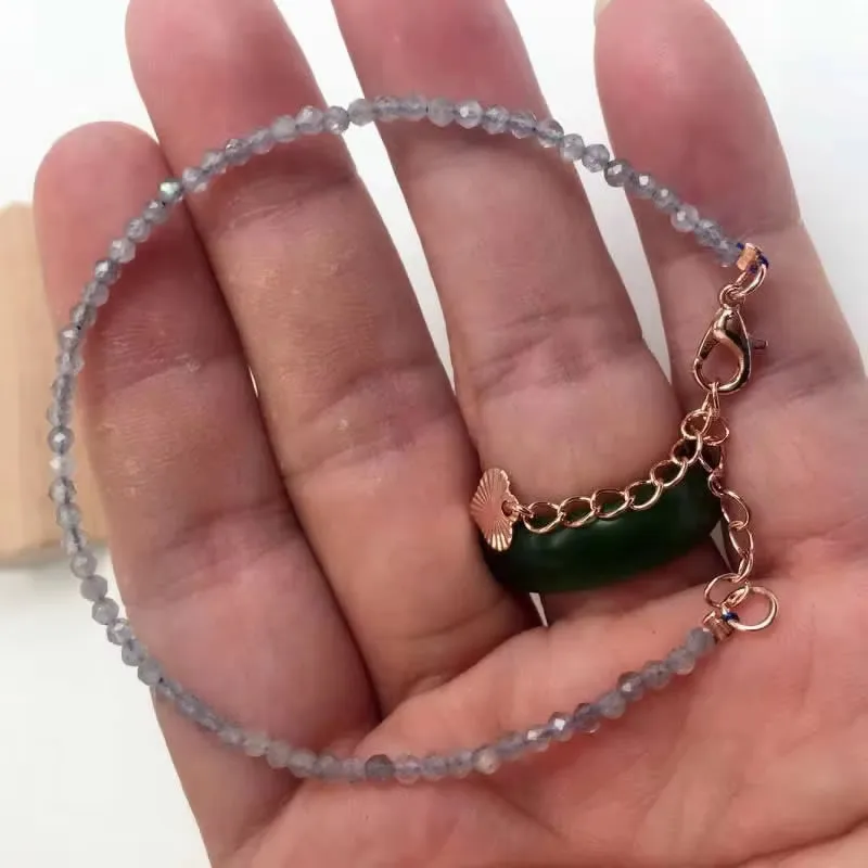 Natural Stone Beads Necklace & Bangle Bracelet Set, Luxury
