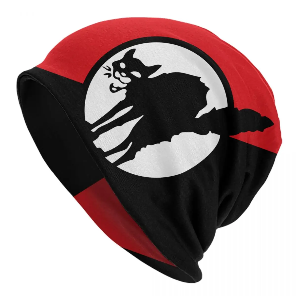 

Изготовленные на заказ анархистские шапки с черным котом и флагом Skullies, шапки унисекс, зимняя теплая вязаная шапка для женщин и мужчин, крутые шапки с капюшоном, уличная лыжная шапка