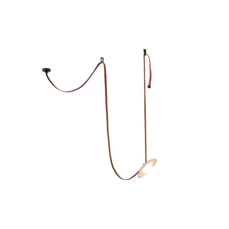 

Подвесной светильник-люстра из кожи с гибкими элементами и регулируемой яркостью LED для фойе и столовой