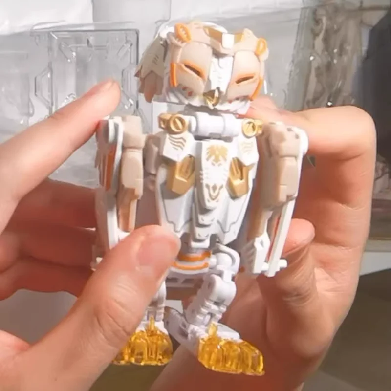 52 brinquedos besta caixa série branco ruído coruja transformável brinquedo mecha modelo na moda estatueta charme colecionável presente série ornamentos