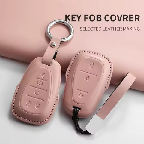 Leather Car Key Case Cover For Chevrolet Chevy Malibu Camaro Cruze Traverse Spark Equinox Sonic Volt
