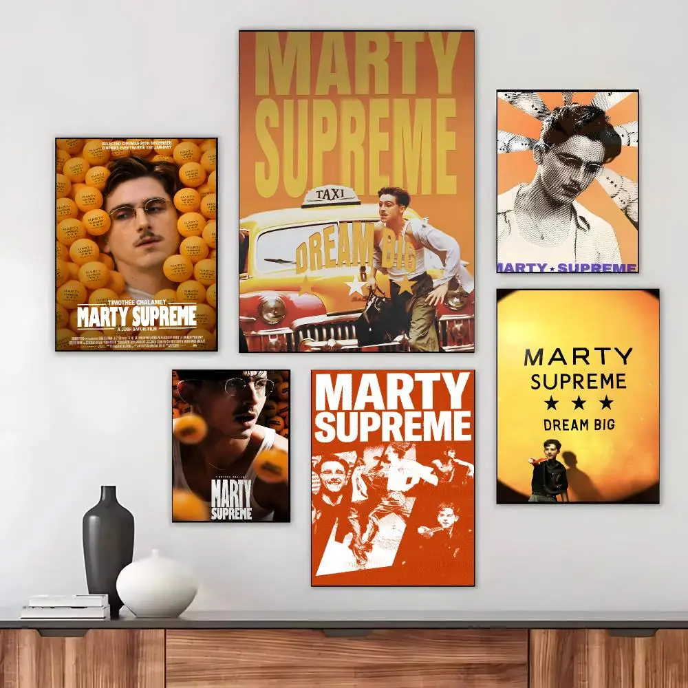 Hot Comedy M-Marty Supreme Poster Self-adhesive Living Room Bedroom Party Bar Decor Moisture-proof Fade-resistant