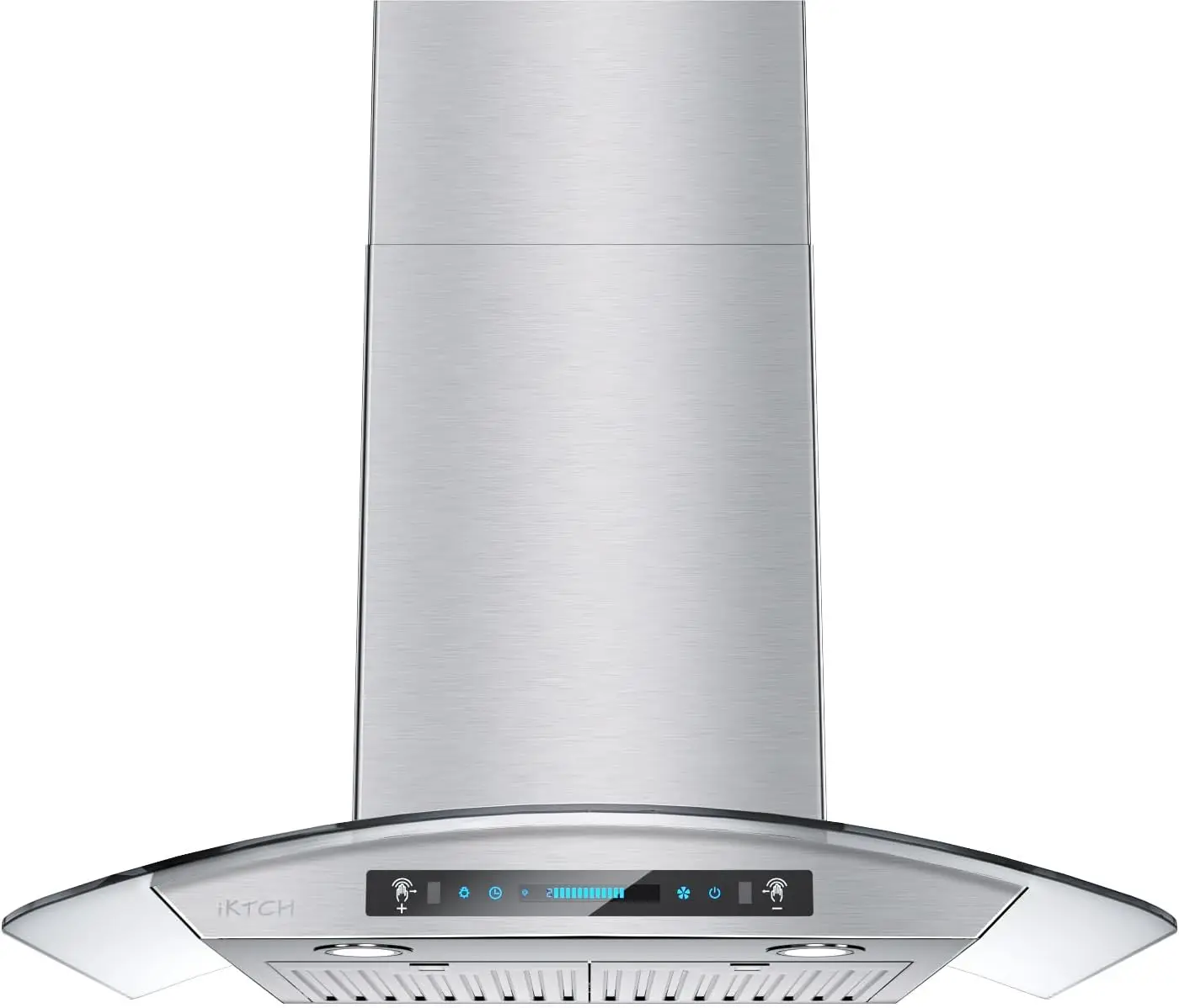 30-inch Wall Mount Range Hood Tempered Glass 900 CFM, Kitchen Chimney Vent Stainless Steel