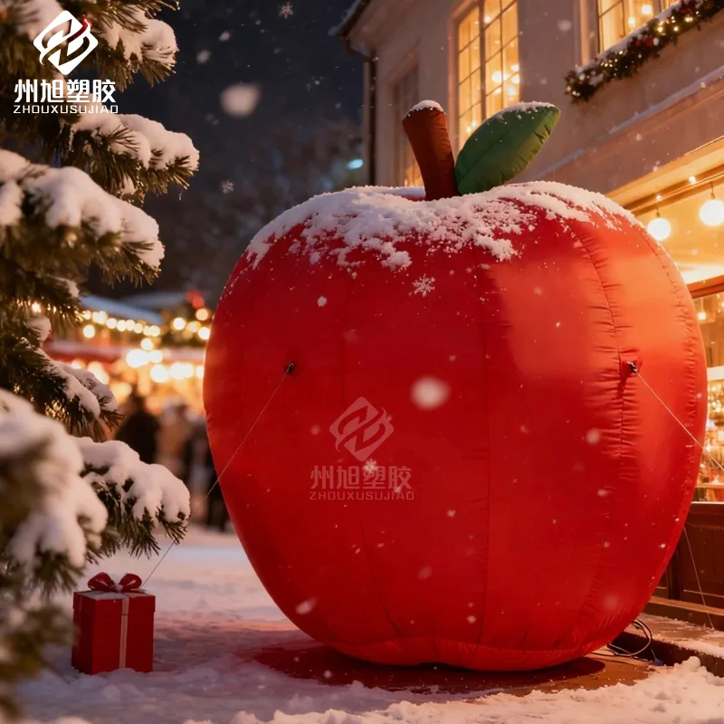 Inflatable Lifelike Red Apple Model Christmas Festive Decoration for Outdoor Malls Celebrations