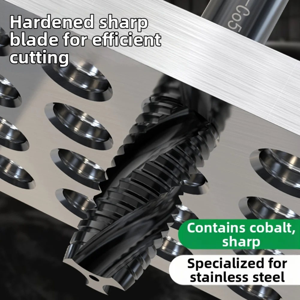 

Tap Set with For M35 Material 3PCS M6/M8/M10 for Stainless Steel Threading and Industrial Metal Fabrication Applications