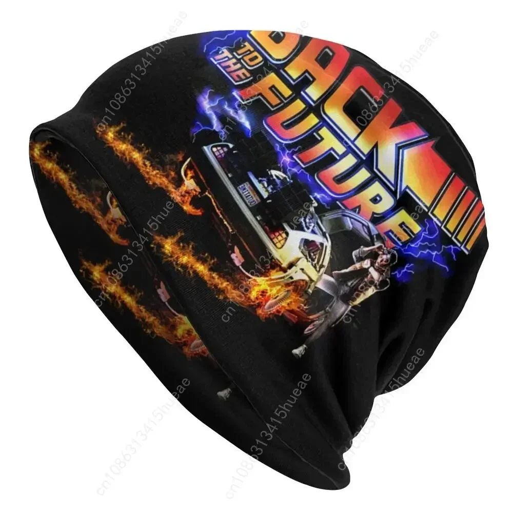 Custom Back To The Future 1980s Film Slouchy Beanie Hats Men Women Marty Mcfly Time Machine Knit Skullies Beanies Caps Ski