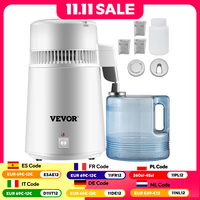 VEVOR 4L Stainless Steel Water Distiller 750W - Pure Water Purifier Machine with Collection Bottle for Home & Office Use