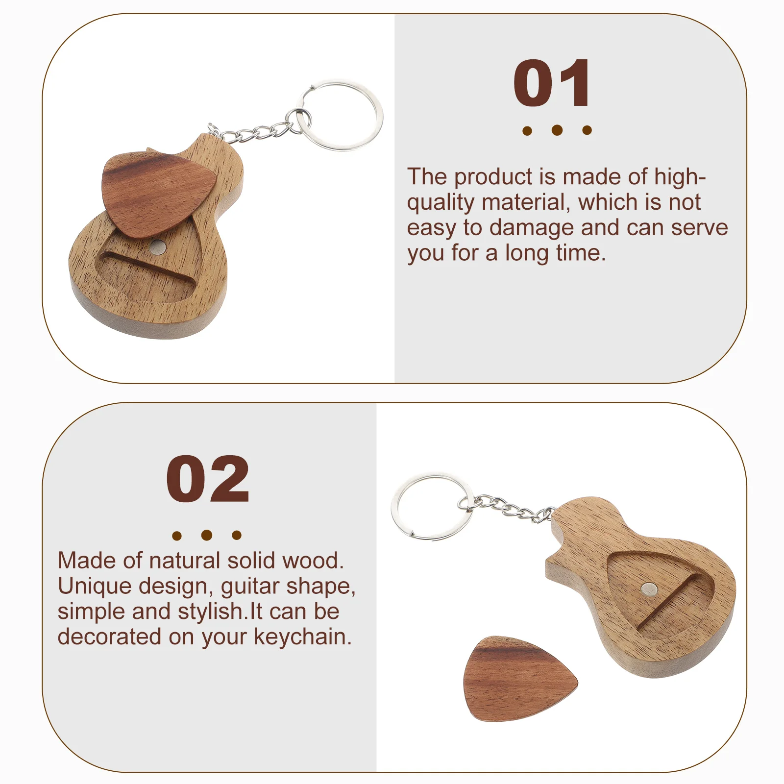 

Guitar Pick Keychain Electric Storage Case Accessories Magnet with Container Holder