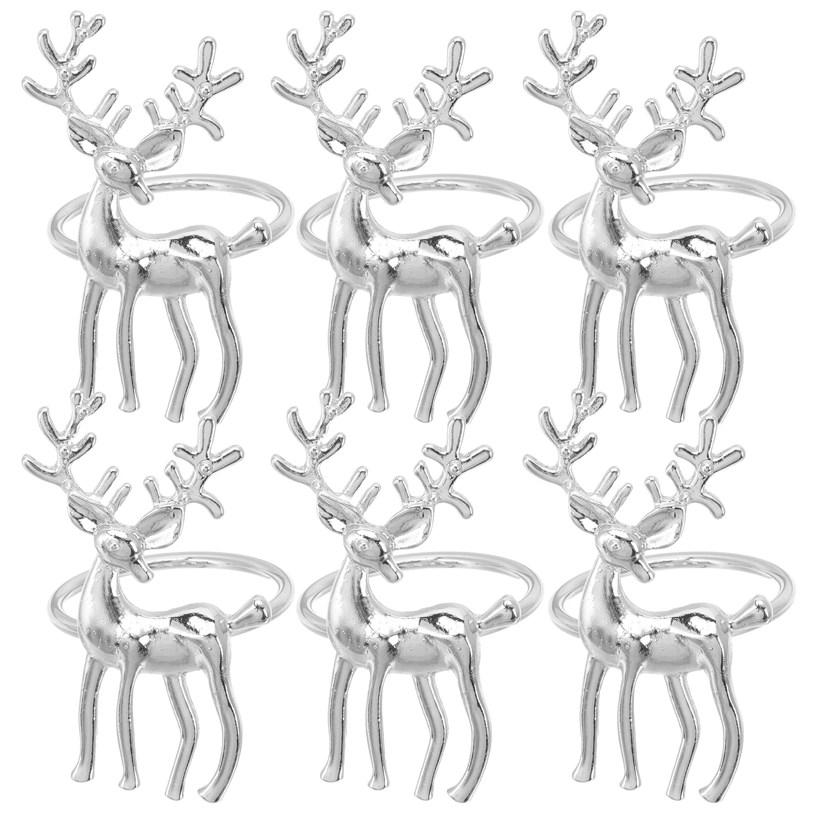 

6 Pcs Antler Napkin Buckle Holder Gold Rings Christmas Decor Table Holders Metal