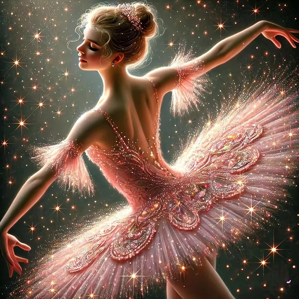 

Ballerina Pink Dress Portrait 500PCS/1024 PCS Jigsaw Puzzles Challenging Family Activity Game for Gameroom Bedroom Home Decor