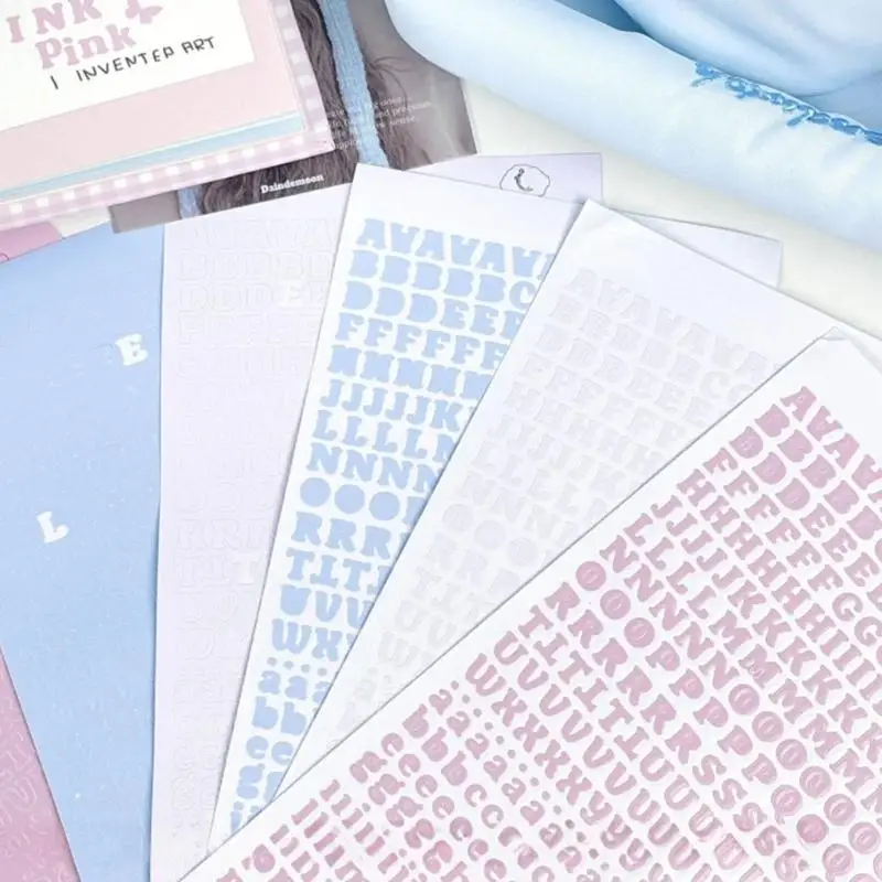 3 feuilles Lettre autocollant Sticker Sticker Scrapbooking Autocollant autocollant coréen Alphabets Sticker pour téléphone D2RC
