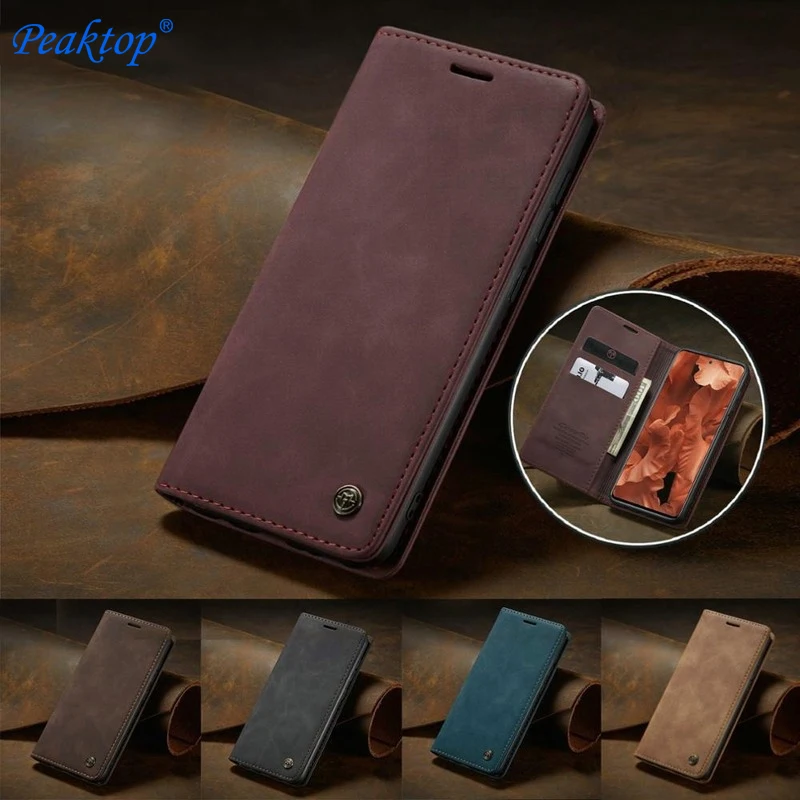 Matte Leather Flip Cover for Samsung A71 A51 A70 A50 A40 A30 A20 A10 Wallet Case S21 5G S20 Ultra Note 10 Plus S10 S10e S9 S8 S7