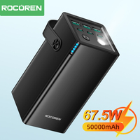 Rocoren 67.5W 50000mAh USB Type C Power Bank Large Capacity Fast Charging 22.5W Powerbank High Power Quick Charger For iPhone 15