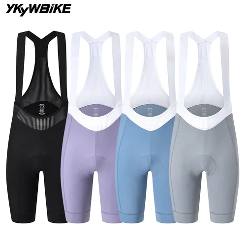 Imagen 1 del producto YKYWBIKE-babero de ciclismo corto para mujer, larga distancia, 7 horas de equitación, interfaz italiana, acolchado, bicicleta de carretera, pantalones cortos