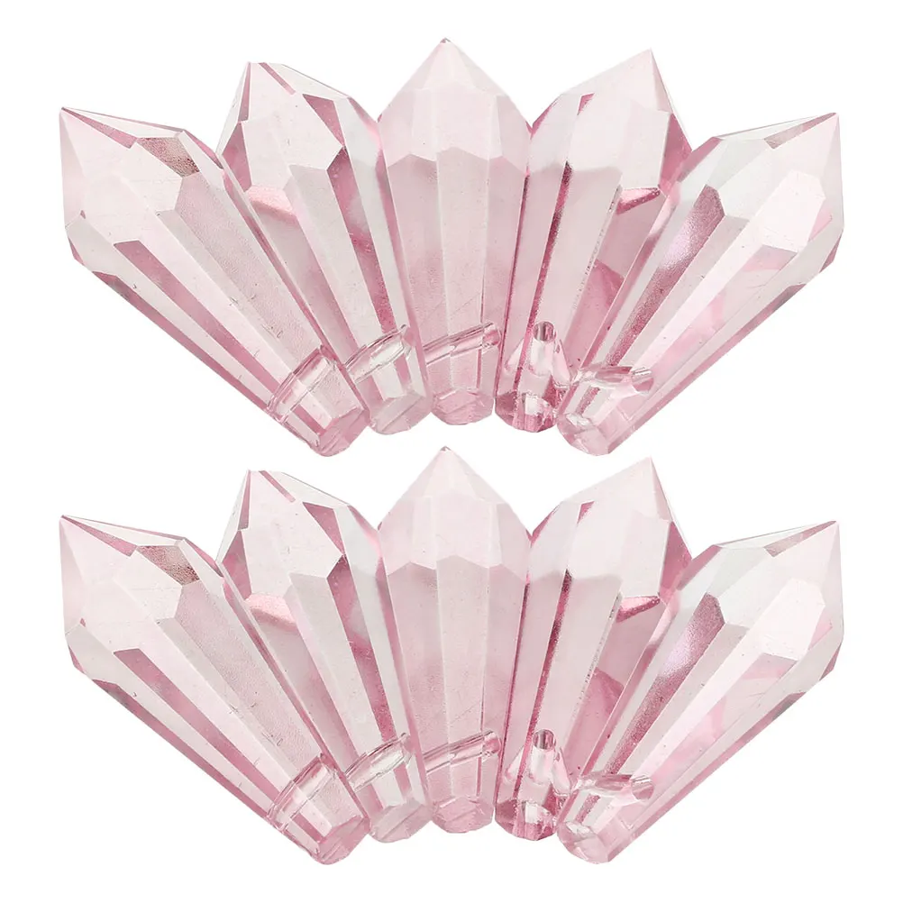 

10pcs Crystal Lighting Glass Hanging Decoration Pendant Dangling Beads Chandelier Ornament Teardrop Shaped Prism Beads Glass