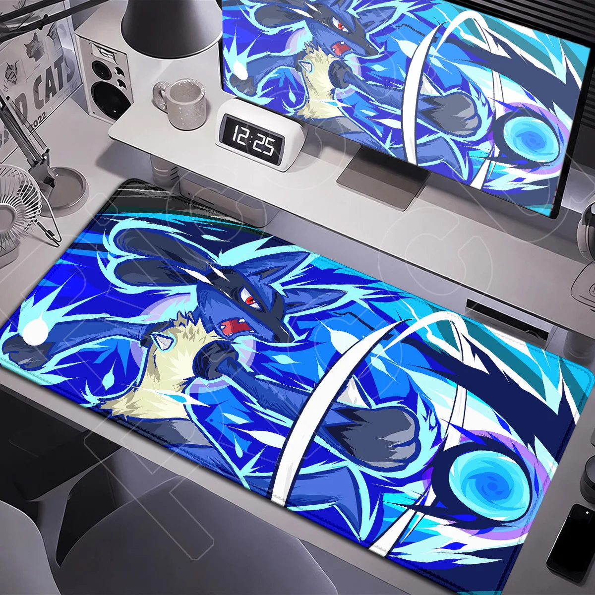 Large HD Printing Computer Keyboard Mat New Hot P-Pokemon Lucario Gaming Mousepad Extended Table Mat Anime PC Rubber Accessories