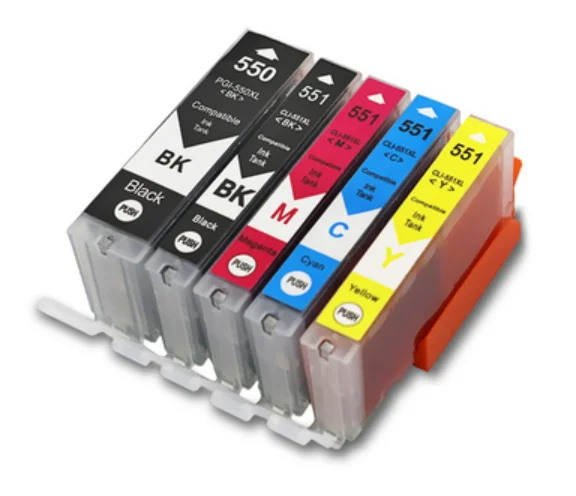 NEW PGI550 CLI551 Compatible Ink Cartridges For Canon MG6350 MG7150 IP8750 Ip7250 printers PGI-550 CLI 551 PGI-550 CLI-551