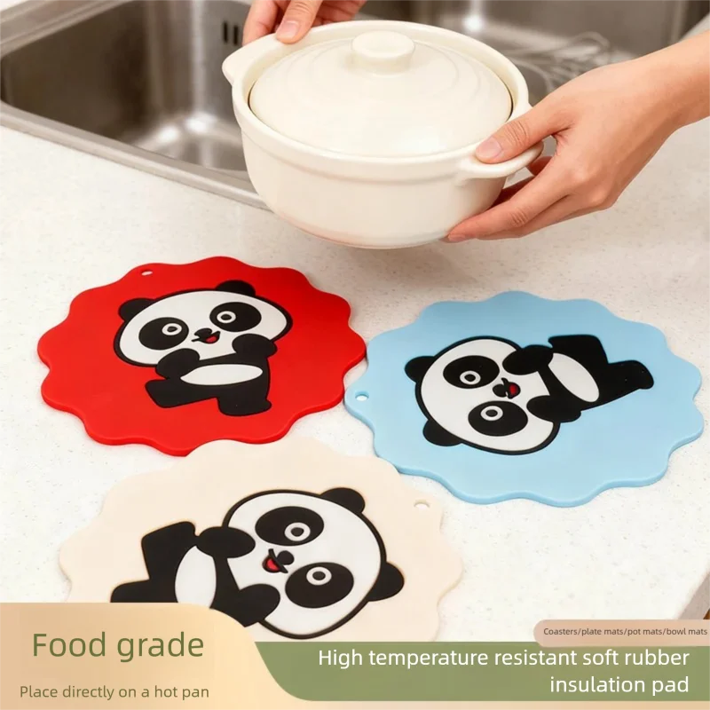 Soft Rubber Heat-Insulating Coaster Non-Slip Waterproof Heat-Resistant Cute Cartoon Design Heat-Resistant Creative Design