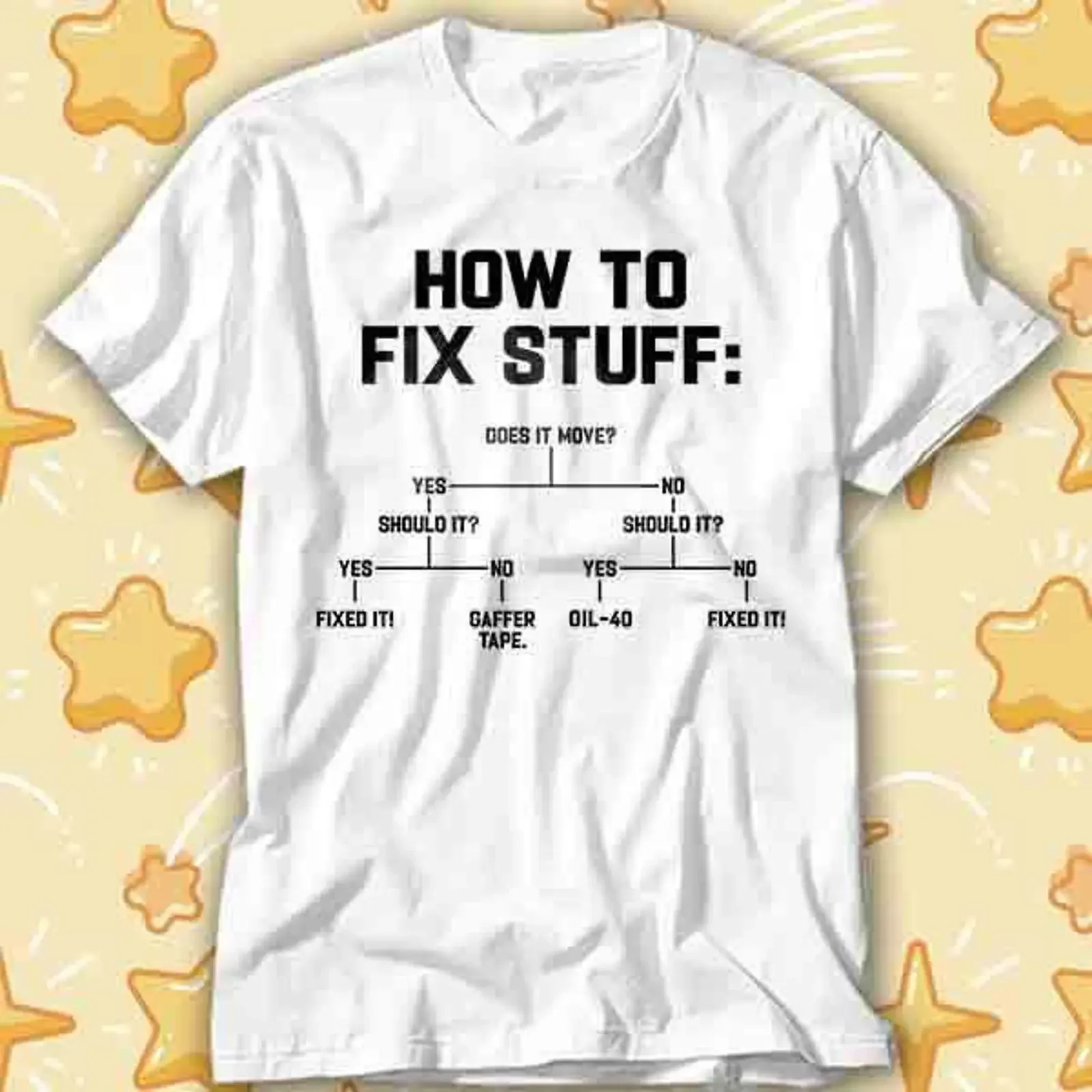 How to Fix Stuff DIY Engineer Builder Handyman T Shirt 415 vintage Washed fashion Soft Top For Everyday Wear Comfortable