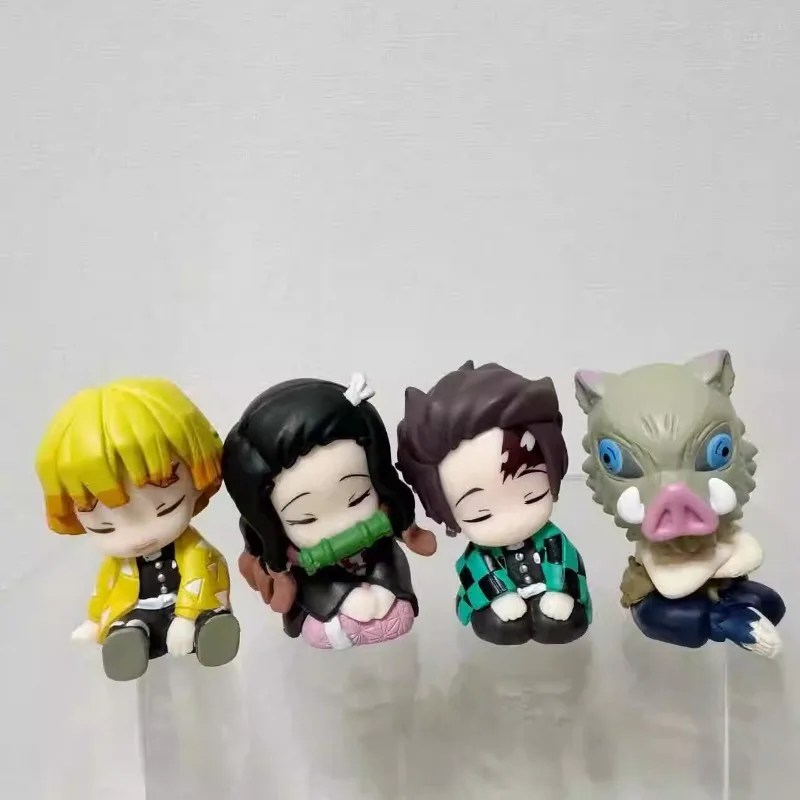 Demon Slayer Sleeping Series Action Figure Kamado Tanjirou Agatsuma Zenitsu Hashibira Inosuke Creative Figure Ornaments Toys