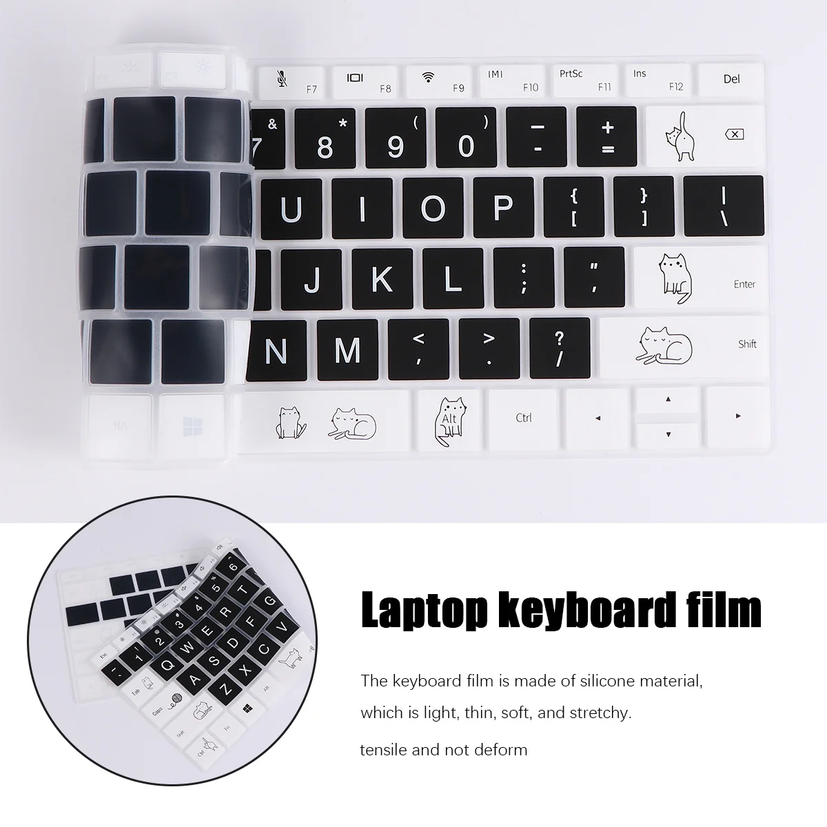 

1Pcs Silicone Keyboard Cover Cartoon Animal Pattern Protective Film Laptop Keyboard Membrane Compatible with Huawei Laptop